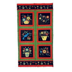 Floral Fancies Quilt Panel Bird Garden Flower Pot Quilt Blocks Benartex 2415